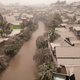 ash-covered town